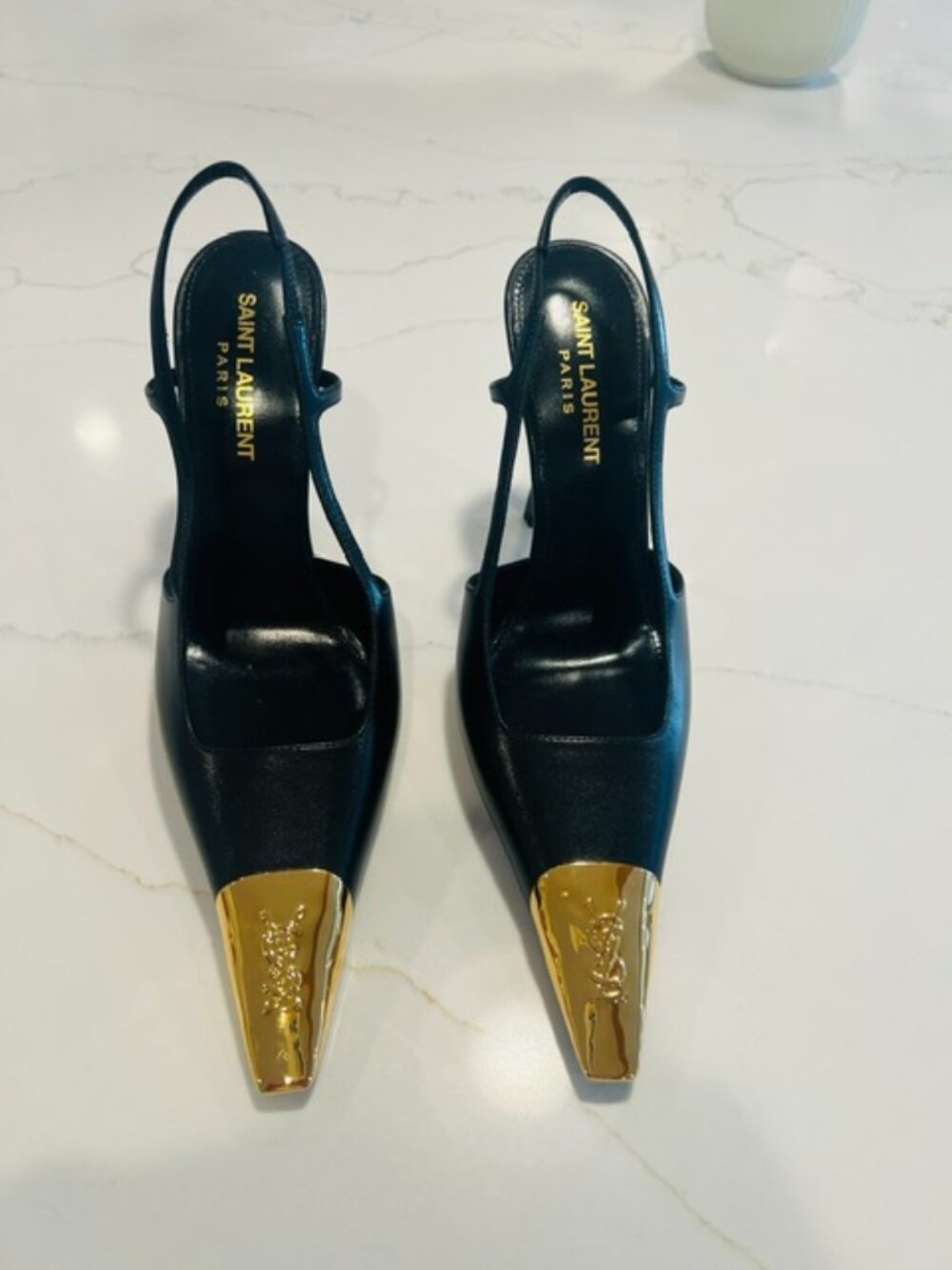 YSL Jeanne Slingback Pumps in Smooth Leather